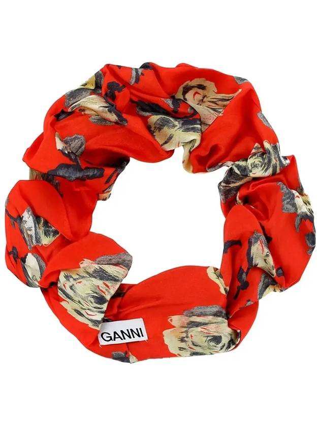 Floral Print Scrunchies Red - GANNI - BALAAN 4