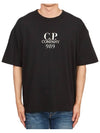 20/1 Jersey Boxy Logo Short Sleeve T-Shirt Black - CP COMPANY - BALAAN 2