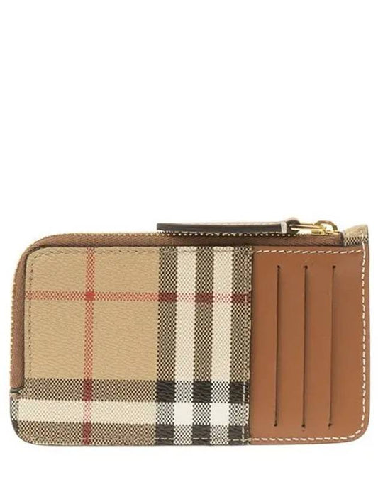 Vintage Check Zipper Card Wallet Beige - BURBERRY - BALAAN 2