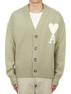 De Coeur Logo Wool Cardigan Green - AMI - BALAAN 2