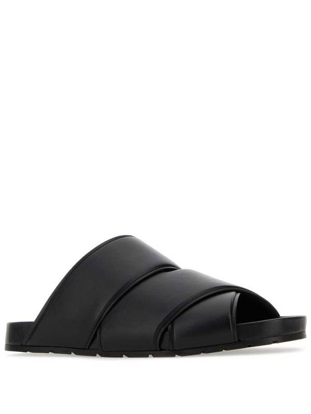 Bridge Leather Slippers Black - BOTTEGA VENETA - BALAAN 3