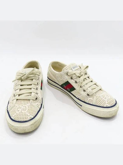 742022 Ivory White Color GG Crochet Cotton Embroidery Tennis 1977 Women s Sneakers Size 38 250MM - GUCCI - BALAAN 2