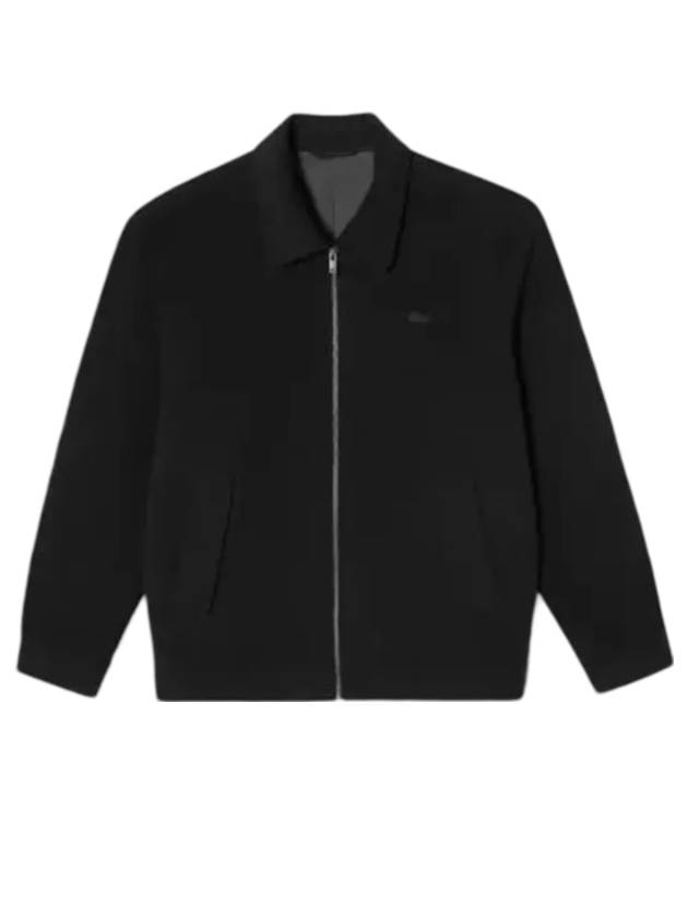 Men's Wool Trucker Zip-Up Jacket Black - LACOSTE - BALAAN 1