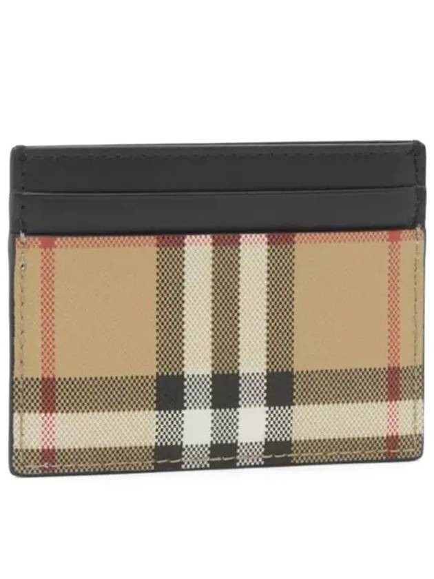 Vintage Check Leather Card Wallet Beige - BURBERRY - BALAAN 3