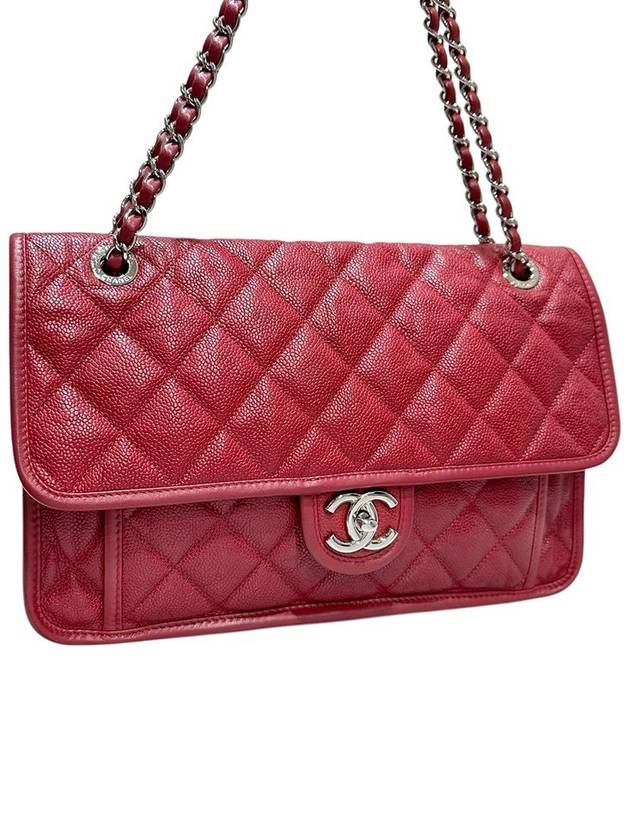 A67528 Red Caviar Skin French Riviera Chain Shoulder Bag - CHANEL - BALAAN 3