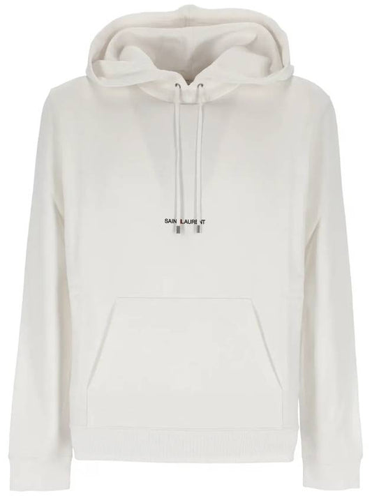 Men's Chest Small Logo Hoodie White - SAINT LAURENT - BALAAN 2