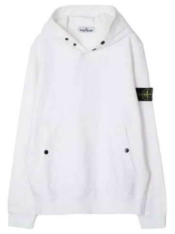 Brushed Cotton Fleece Snap Hoodie Regular Fit Men - STONE ISLAND - BALAAN 1