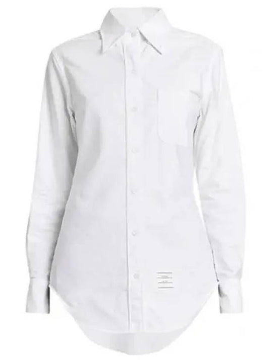 Diagonal Stripe Satin Weave Supima Oxford Shirt White - THOM BROWNE - BALAAN 2