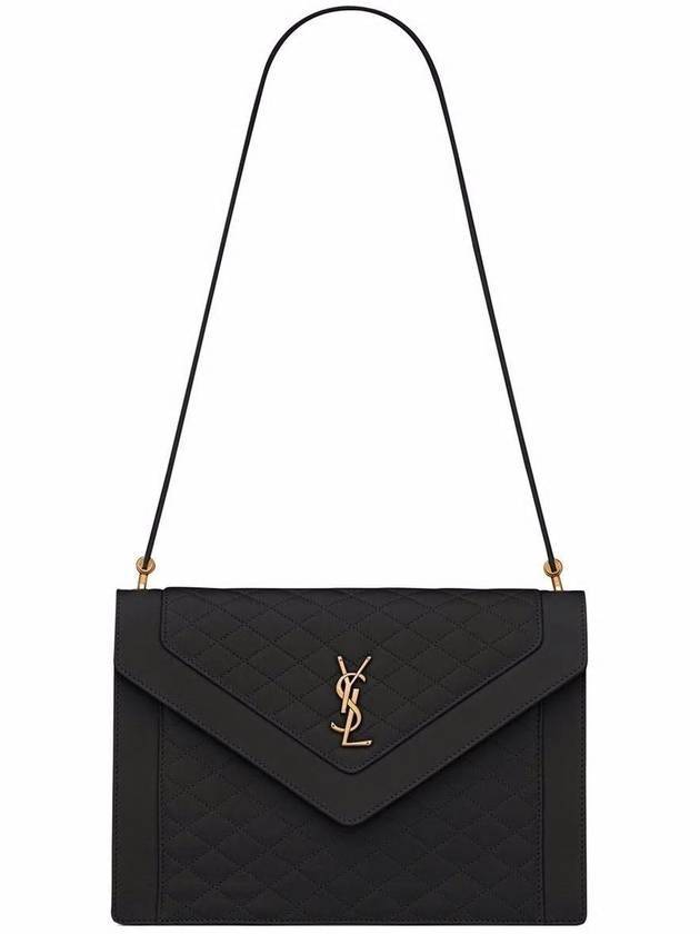 Gabi Quilting Small Lambskin Shoulder Bag Black - SAINT LAURENT - BALAAN 1