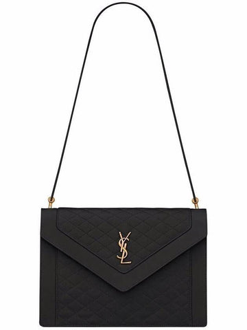 Gabi Quilting Small Lambskin Shoulder Bag Black - SAINT LAURENT - BALAAN 1