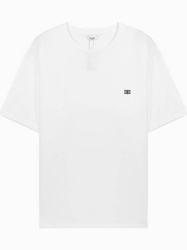 Triomphe Loose Logo Short Sleeve T-Shirt White - CELINE - BALAAN 2