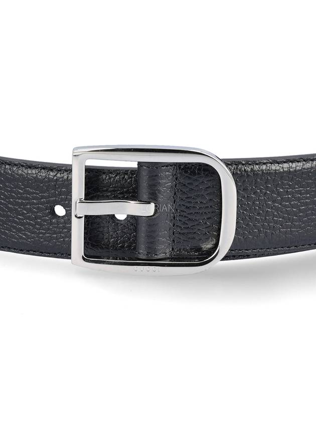 Men's Buckle Leather Belt Black - GUCCI - BALAAN 4