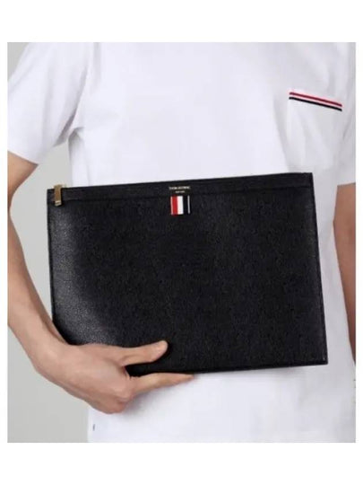 Medium Document Holder Clutch Bag Black - THOM BROWNE - BALAAN 2