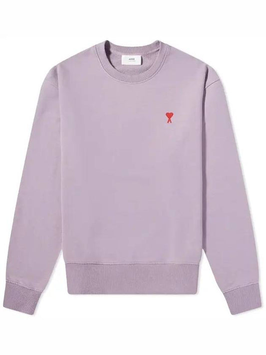 Small Heart Logo Sweatshirt Purple - AMI - BALAAN 1