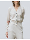 Women's Cashmere Knit Cardigan Ivory - LEHEE CASHMERE - BALAAN 1