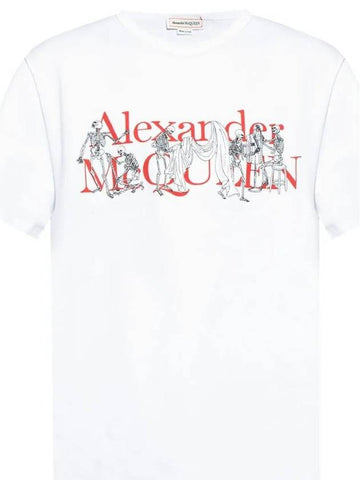 logo print cotton T shirt 794605QTABQ - ALEXANDER MCQUEEN - BALAAN 1