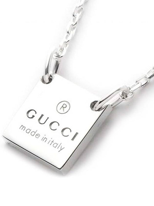 Square Plate Necklace Silver - GUCCI - BALAAN 2