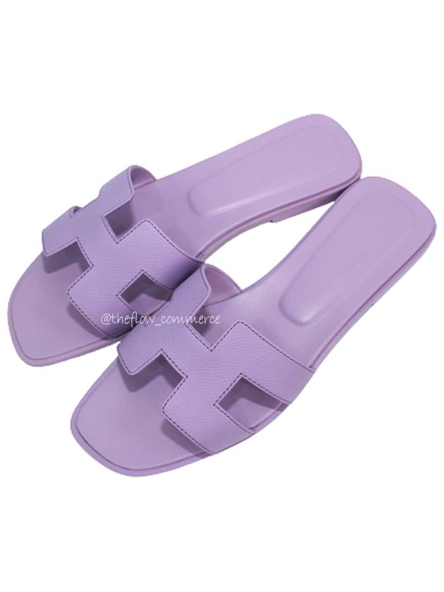 Women's Oran Sandals Slippers Violet H202272Z - HERMES - BALAAN 1