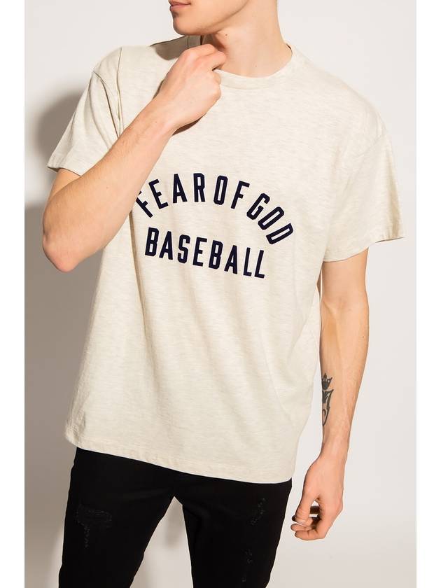 Cotton Baseball Short Sleeve T-Shirt Cream Navy - FEAR OF GOD - BALAAN 3