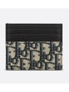 Oblique Jacquard Grained Leather Card Wallet Black - DIOR - BALAAN 2