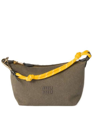 Gabardine Pouch Bag Olive Green - MIU MIU - BALAAN 1