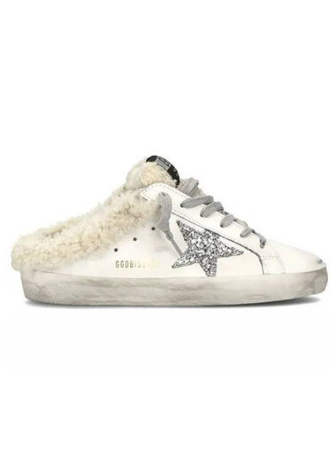 Superstar Sabot Glitter Shearing Lining Leather Low Top Sneakers Silver White - GOLDEN GOOSE - BALAAN 1