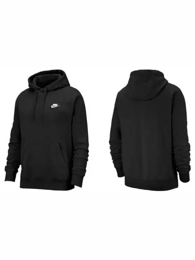 NSW Club Fleece Hoodie Black - NIKE - BALAAN 7