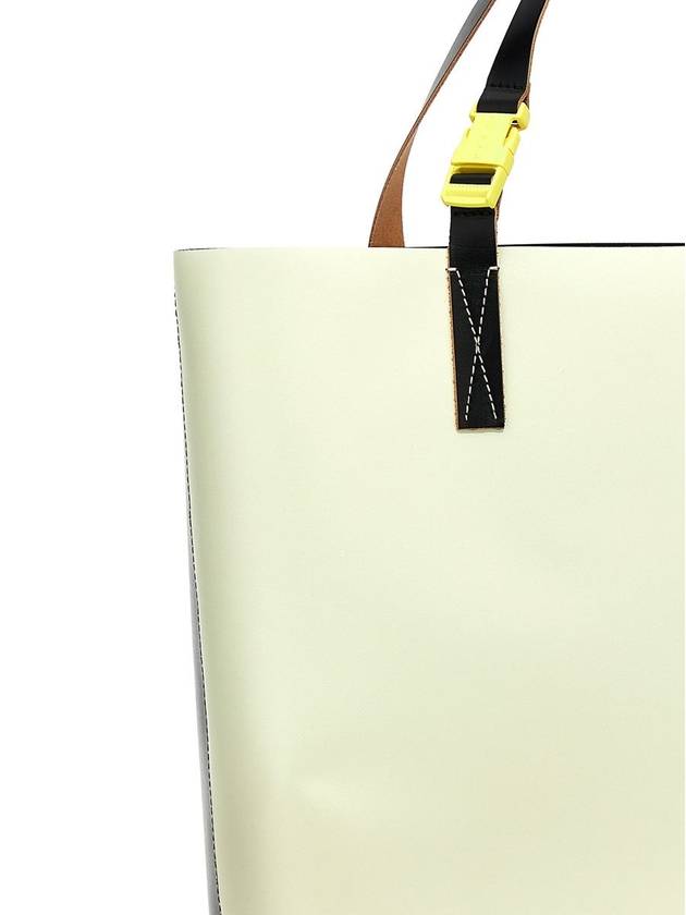 Logo Shopper Tote Bag Black White - MARNI - BALAAN 4