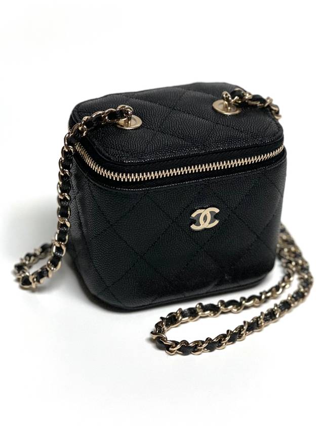 CC Logo Classic Vanity Small Cosmetic Case Mini Bag Black - CHANEL - BALAAN 6