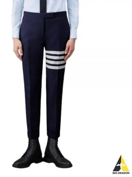 Men's Plain Weave 4 Bar Low Rise Skinny Straight Pants Navy - THOM BROWNE - BALAAN 2