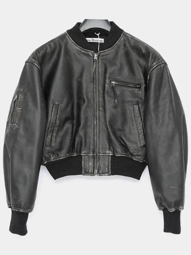 Leather Bomber Jacket Black - ACNE STUDIOS - BALAAN 2