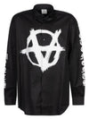 Double Anarchy Logo Long Sleeve Shirt Black - VETEMENTS - BALAAN 2