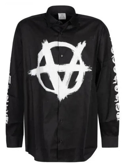 Double Anarchy Logo Long Sleeve Shirt Black - VETEMENTS - BALAAN 2