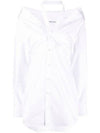 Cotton Open Shoulder Shirt Mini Dress White - ALEXANDER WANG - BALAAN 3