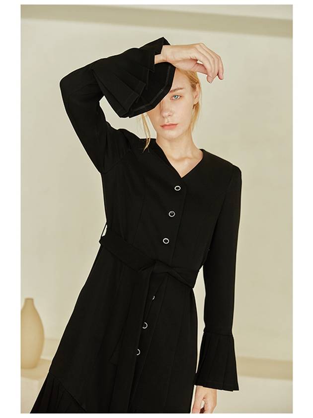 Milpa pleated dress blazer black - AILE DE - BALAAN 5