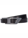 B Dlogo Maxi Metal D Buckle Leather Belt Black - DIESEL - BALAAN 2