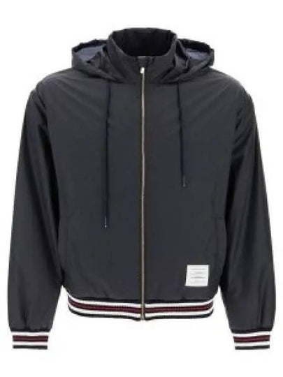 Logo Patch Ripstop Track Jacket Navy - THOM BROWNE - BALAAN 2