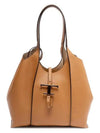 Logo T Timeless Leather Tote Bag Brown - TOD'S - BALAAN 2