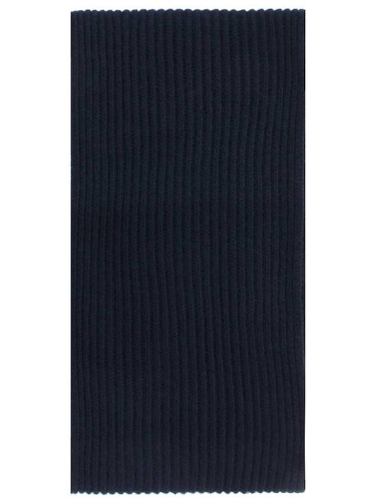 wool ribbed muffler navy - GANNI - BALAAN.