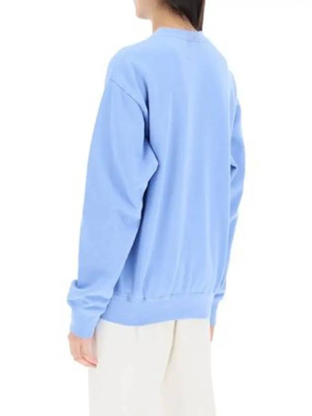 Wellness Crew Neck Cotton Sweatshirt Light Blue - SPORTY & RICH - BALAAN 5