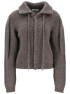 Snap Button Alpaca Blend Cardigan Grey - LEMAIRE - BALAAN 3