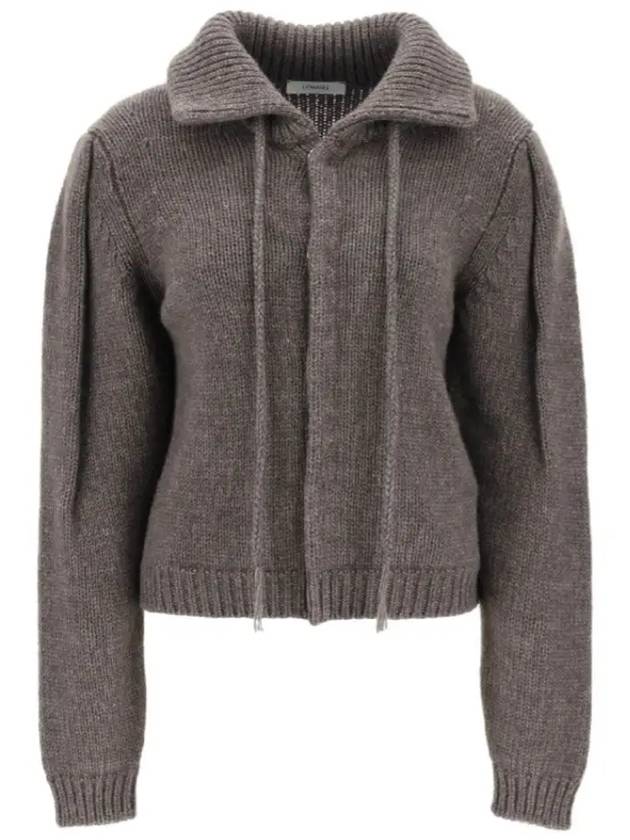 Snap Button Alpaca Blend Cardigan Grey - LEMAIRE - BALAAN 3