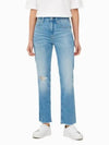 JEANS Women s Light Blue High Rise Slim Straight Fit Italian Denim J223377 1AA - CALVIN KLEIN - BALAAN 1