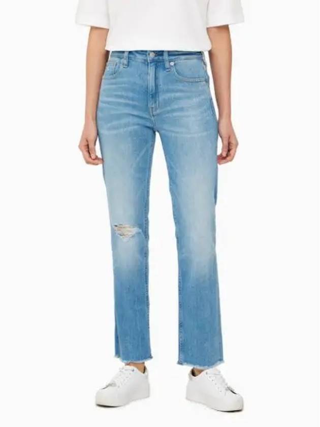 JEANS Women s Light Blue High Rise Slim Straight Fit Italian Denim J223377 1AA - CALVIN KLEIN - BALAAN 2