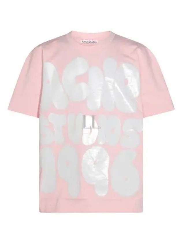 Spray Logo Print Short Sleeve T-Shirt Pink - ACNE STUDIOS - BALAAN 2