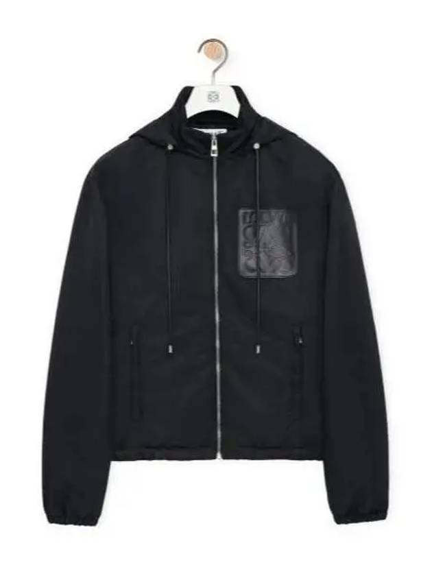 Anagram Drawstring Padded Hooded Jacket Black - LOEWE - BALAAN 2