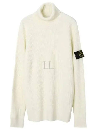 Men's Logo Patch Turtleneck White - STONE ISLAND - BALAAN 2