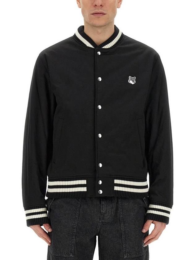 Maison Kitsuné Bomber Jacket With Logo - MAISON KITSUNE - BALAAN 1