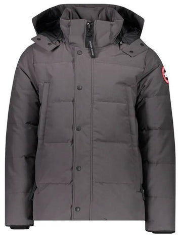 Wyndham Logo Patch Padding Grey - CANADA GOOSE - BALAAN 1