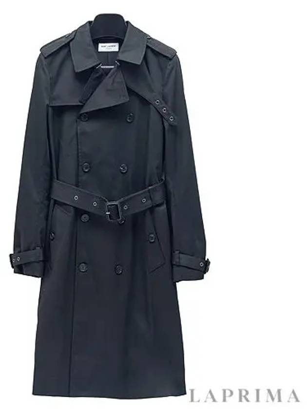 gabardine trench coat - SAINT LAURENT - BALAAN.